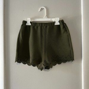 High Waist Green Shorts